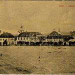 Fogaras, Fagaras; Fő tér, Traian Streza, Joh. Welther, Halbreich Izidor üzlete, szálloda. Hierfeld Dávid kiadása / main square, shops, hotel (EK)