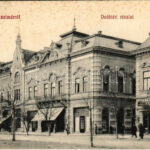 1907 Szatmárnémeti, Satu Mare; Deák tér, Mertz István, Lengyel Imre és Halász Mór üzlete / square, shops