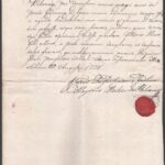 1828 Kellemesi Melczer által aláírt, viaszpecsétes irat