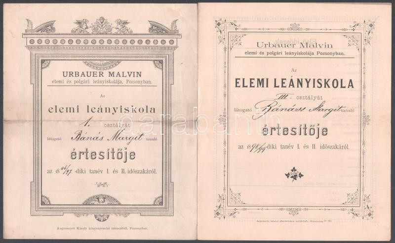 1896-1901 7 db pozsonyi iskolai bizonyítvány - Image 4