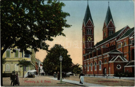 Maribor, Marburg a. d. Drau; Franziskaner Kirche / church, street vendor