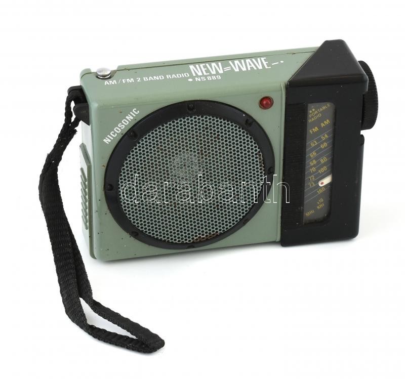 Nicosonic retró hordozható rádió, nem működik, 14x9,5x4 cm
