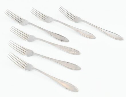 6 db Berndorf Nicro alpakka villa, jelzettek, h: 21 cm