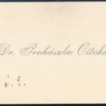 cca 1910 Prohászka Ottokár (1858-1927) püspök autográf BÚÉK felirata névjegykártyáján