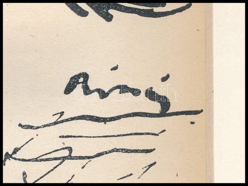 Rippl-Rónai József (1861-1927): Nő lanttal. Cinkográfia, papír, jelzett a cinkográfián, paszpartuban, 23×16 cm - Image 3