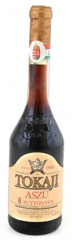 1988 6 puttonyos tokaji aszú, bontatlan palack bor