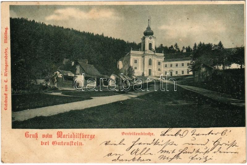 Gutenstein, Mariahilfberg, Servitenkirche / church. Lichtdruck v. C. Weingartshofer (fl)
