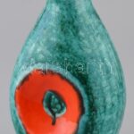 Retró, design kerámia váza, jelzés nélkül, hibátlan, m: 27,5 cm