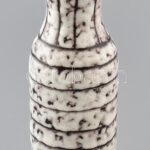 Hódmezővásárhelyi retró kerámia váza, hibátlan, jelzés nélkül, m: 28 cm