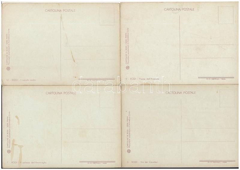 Rhodes, Rodi; 7 pre-1945 postcards in mixed quality - Image 2