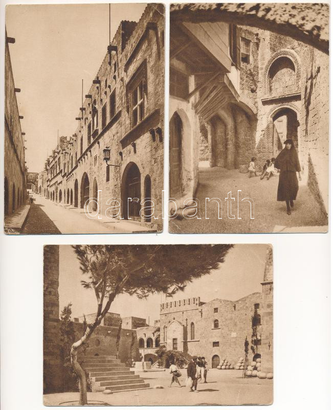 Rhodes, Rodi; 7 pre-1945 postcards in mixed quality - Image 3