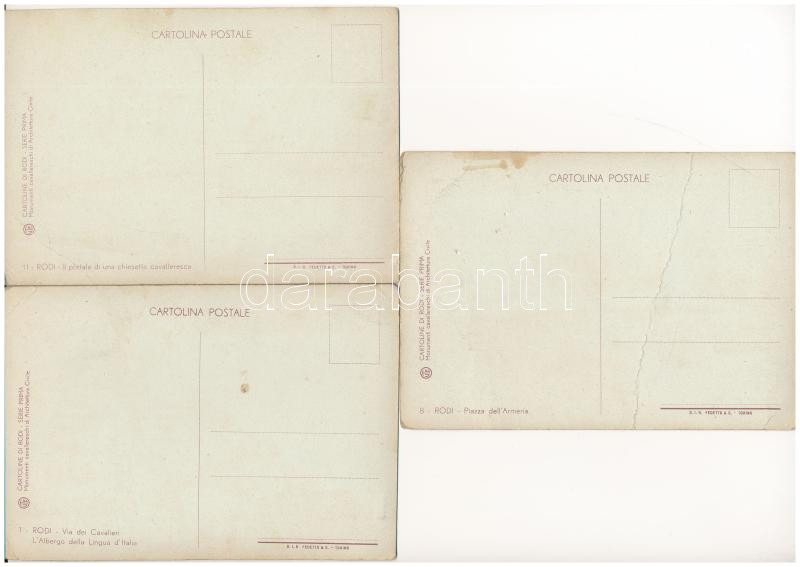Rhodes, Rodi; 7 pre-1945 postcards in mixed quality - Image 4