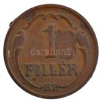 1926-1939. 1f bronz, bronz malac-rátéttel, szerencsepénzzé alakítva T:2 - Image 2