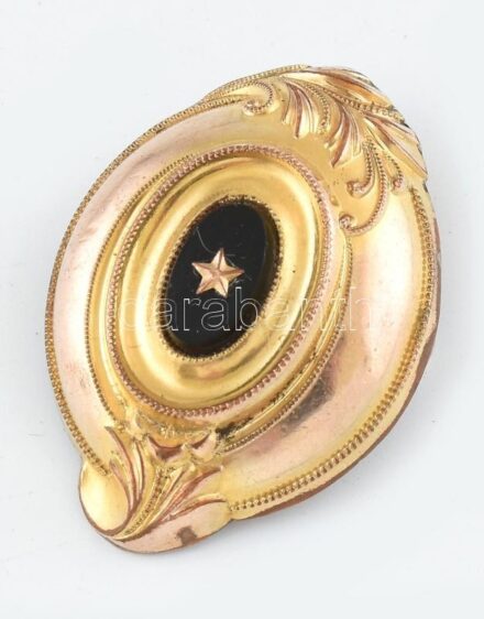 Bross, aranyozott fém, 1910-20 k., 4,5x3,5 cm