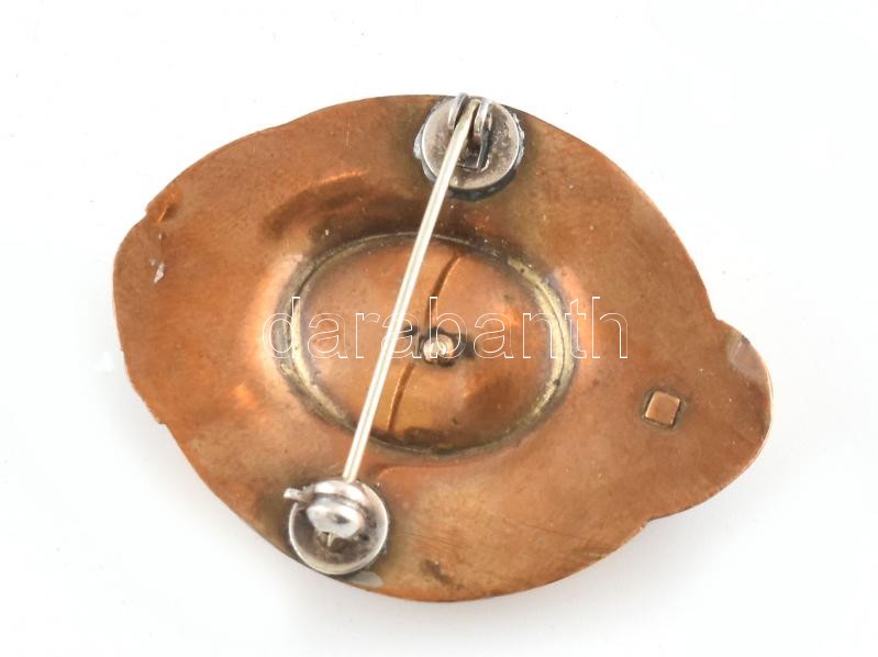 Bross, aranyozott fém, 1910-20 k., 4,5x3,5 cm - Image 2
