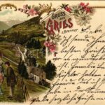 Gries am Brenner (Tirol), Gruss aus Gries a. Brenner. Verlag v. Ferd Tschoner jun. Art Nouveau, floral, litho (EB)