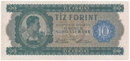 1946. 10Ft 'A 000 000000' sorszámmal modern másolat , vízjeles papíron, 'COPY' jelzéssel T:I