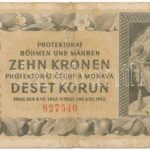 Német Harmadik Birodalom / Cseh-Morva Protektorátus 1942. 10K T:III- German Third Empire / Protectorate of Bohemia and Moravia 1942. 10 Korun C:VG Krause P#8