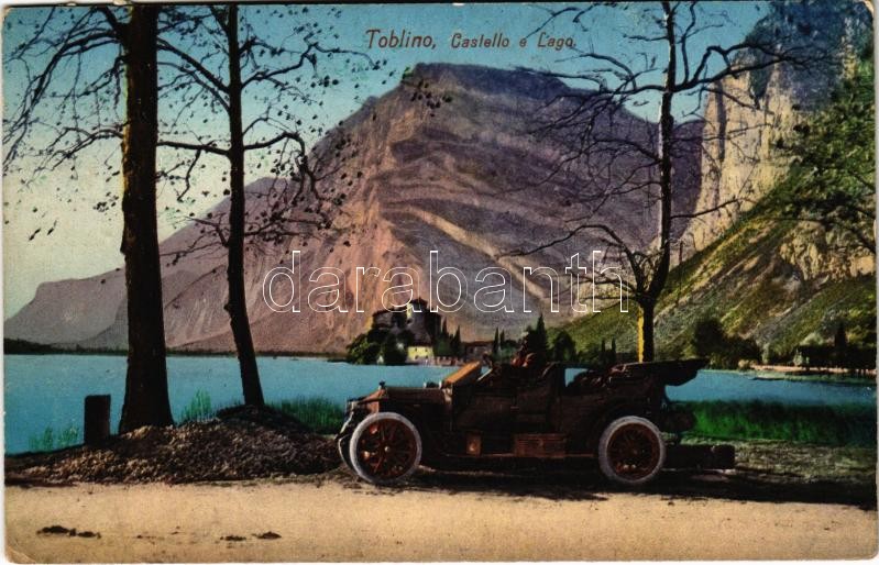 Calavino, Kalfein (Südtirol); Toblino, Castello e Lago / castle, lake, automobile (EK)