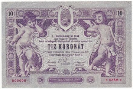 1900. 10K '0000' sorszámmal, modern másolat 'COPY' jelzéssel T:I