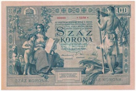 1902. 100K '00000' sorszámmal, modern másolat 'COPY' jelzéssel T:I