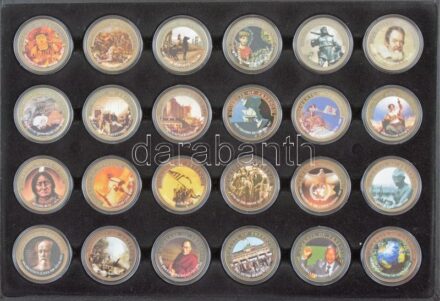 Libéria 2001. 10$ 'Szabadság pillanatai' multicolor érmesorozat 20xklf darabja eredeti díszdobozban T:PP Liberia 2001. 10$ 'Moments of Freedom' multicolor coin serials 20xdiff coins in original case C:PP