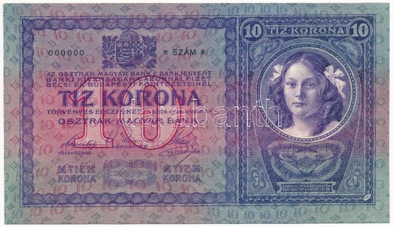 1904. 10K '0000 000000' modern másolat 'COPY' jelzéssel T:I