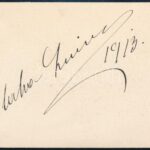 Blaha Lujza (1850-1926) színésznő aláírása papírlapon, mellékelve egy őt ábrázoló képeslap