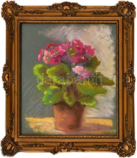 Bertalan Rózsa (1900-1987): Virágcsendélet. Pasztell, papír, jelzés nélkül. Dekoratív, kissé sérült, üvegezett keretben, 29x23 cm