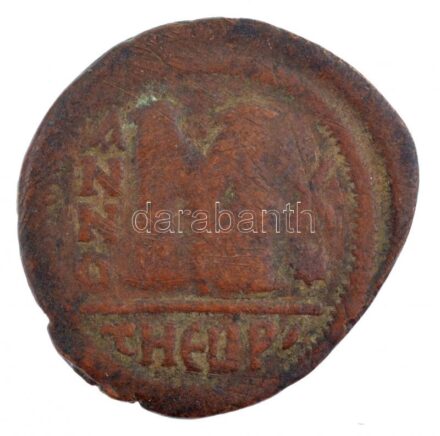 Bizánci Birodalom / Antiochia / II. Justinianus 565-578. AE Follis (12,90g) T:3 Byzantine Empire / Antiochia / Justin II 565-578. AE Follis '[...] / M - ANNO - THEUP' (12,90g) C:F