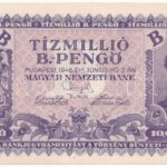 1946. 10.000.000BP vágáshiba miatt erősen eltolódott elő- és hátlapi nyomat T:I- Adamo P38