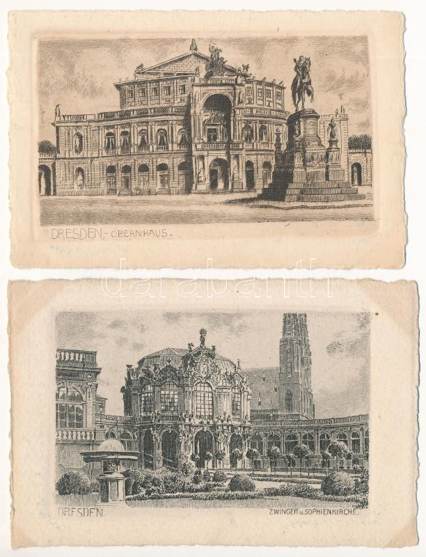 Dresden, Drezda; 4 pre-1945 postcards (Franz Jander) - Image 3