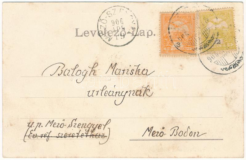 1906 Uzon, Usendorf, Ozun; Molnár András malom, Verzár Gergely és Temesvári Gerő palotája. Kohn Dániel kiadása / mill, castles (EK) - Image 2