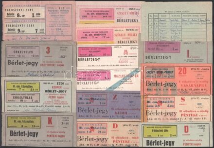 1956-1976 Bp., 15 db Operaház bérletjegy / belépő, vegyes állapotban