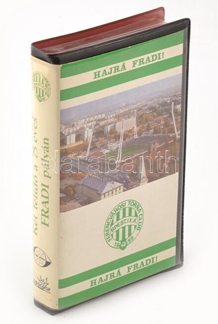 Fradi Focivideó VHS kazetta Két félidő a 75 éves Fradi-pályán címmel. Benne sok archív felvétellel