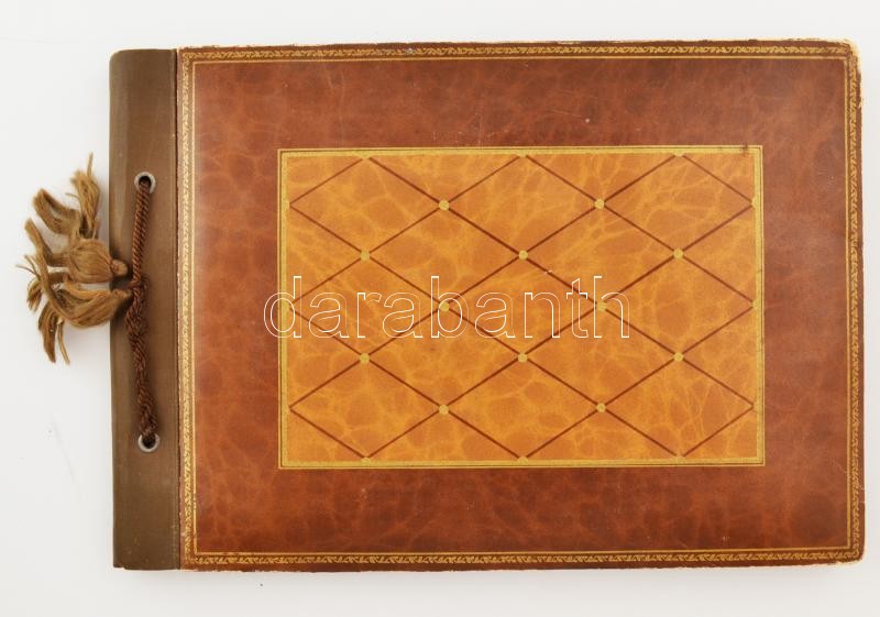 1938 Fotóalbum 57 db fényképpel tengeri utazásról, hajók, holland és egyéb tengerparti képek, bőr albumban - Image 2