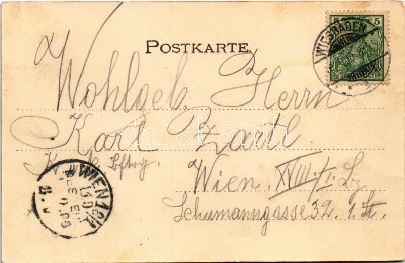 1900 Wiesbaden, Die Fischzucht Anstalt / fish farm - Image 2