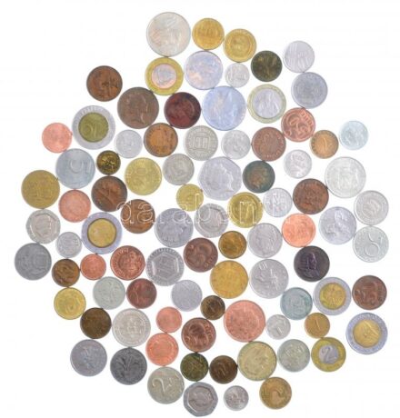 88db-os vegyes érmetétel, közte Dánia, Bulgária, Nagy-Britannia, Etiópia, Lengyelország, Bahrein, Dél-Afrika, stb. T:vegyes 88pcs mixed coin lot, within Denmark, Bulgaria, United Kingdom, Ethiopia, Poland, Bahrain, South Africa, etc.