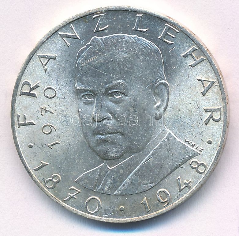 Ausztria 1970. 25Sch Ag 'Lehár Ferenc' T:2 Austria 1970. 25 Schilling Ag 'Franz Lehar' C:XF Krause KM#2907