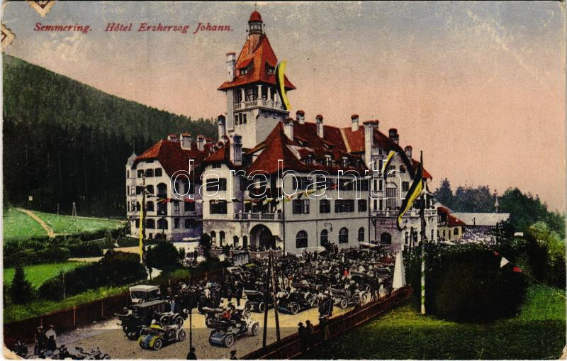 Semmering, Hotel Erzherzog Johann, automobiles (EK)
