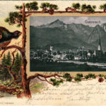 1902 Garmisch. Gebrüder Metz No. 19537. Embossed Art Nouveau, litho
