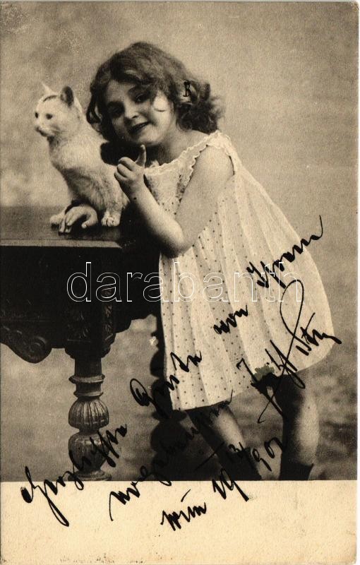 1902 Kislány macskával / girl with cat. K.S.P.M. Nr. 301. (EK)
