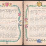 1943, 1946 2 db kézzel írt tinédzser napló, egyik szép rajzokkal. - Image 3