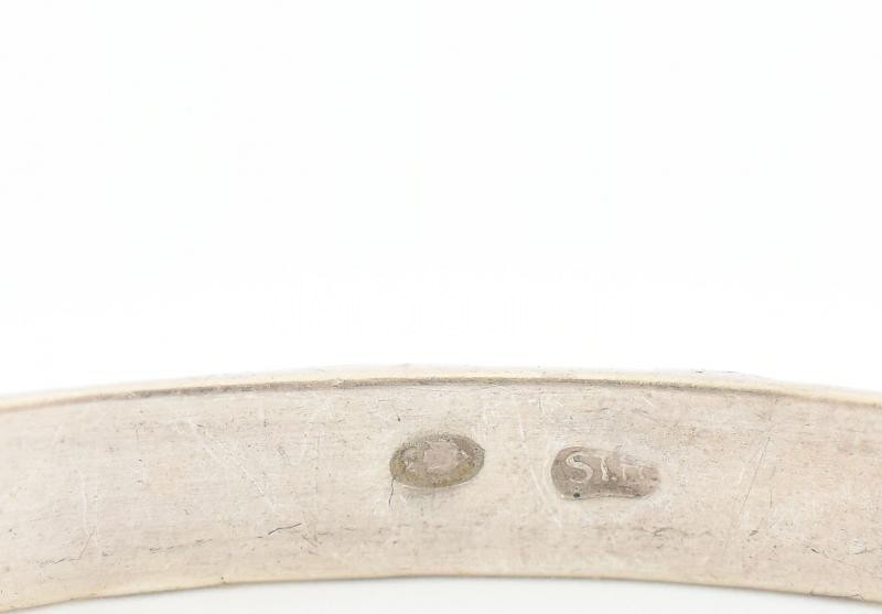 Ezüst(Ag) virágos karperec, jelzett, d: 6,5 cm, nettó: 13 g - Image 3