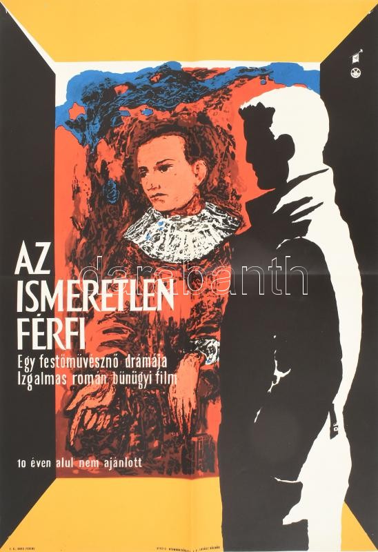 cca 1960 3 db filmplakát: 5 perc a paradicsomban, Szerencsés Tóni, Az ismeretlen férfi. Hajtva, 57x39 cm - Image 3