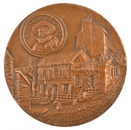 Franciaország 1983. 'Rue Saint-Vincent - Montmartre / Aristide Bruant' peremen jelzett bronz emlékérem (68mm) T:1- France 1983. 'Rue Saint-Vincent - Montmartre / Aristide Bruant' bronze commemorative medallion, hallmarked on edge (68mm) C:AU