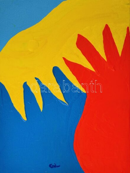 Czibor Ildikó (1969- ): Xa lox. Olaj, farost, jelzett, 40×30 cm