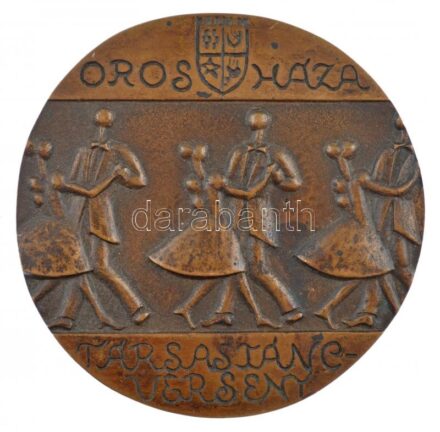 Rajki László (1939-) DN 'Orosháza - Társastáncverseny' egyoldalas, öntött bronz emlékérem (88mm) T:1-
