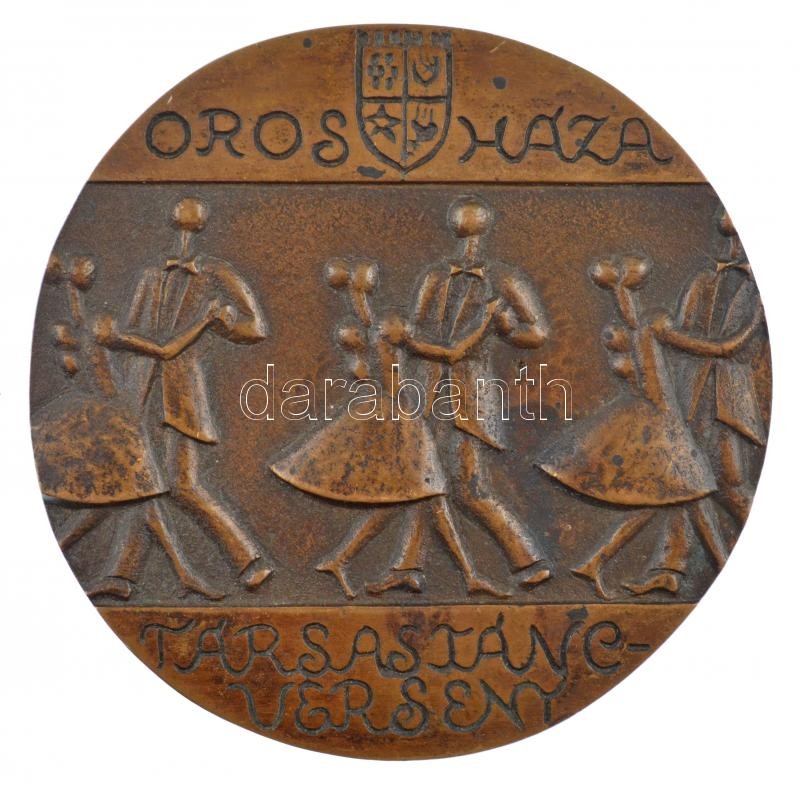 Rajki László (1939-) DN 'Orosháza - Társastáncverseny' egyoldalas, öntött bronz emlékérem (88mm) T:1-