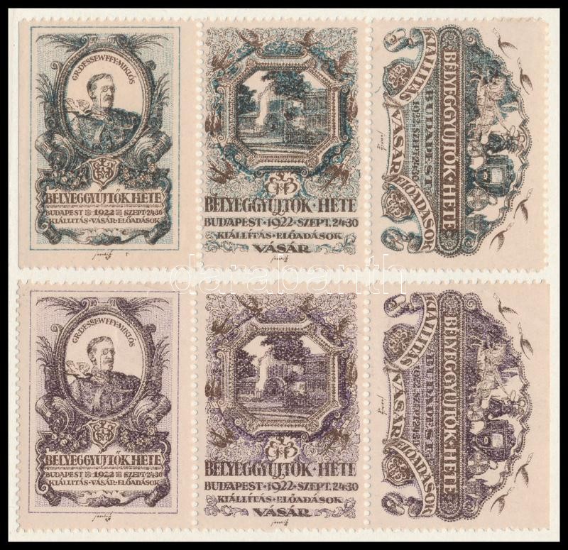 1922 6 db magyar levélzáró összefüggésekben